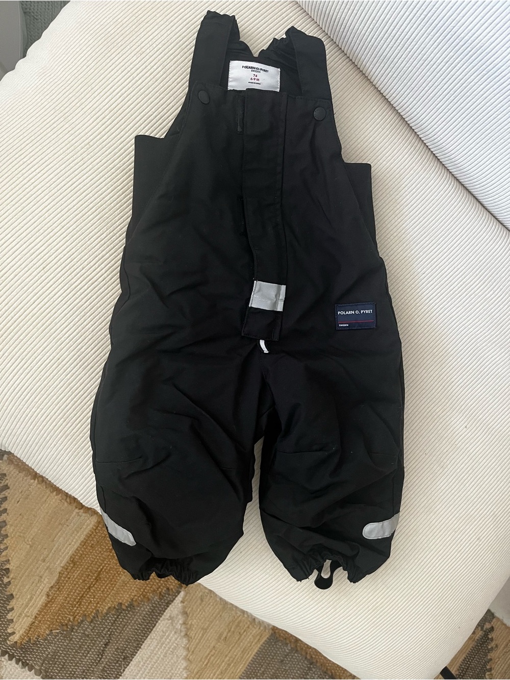 Polarn O. Pyret Black Kids Snow Overalls pants 6-9 month
